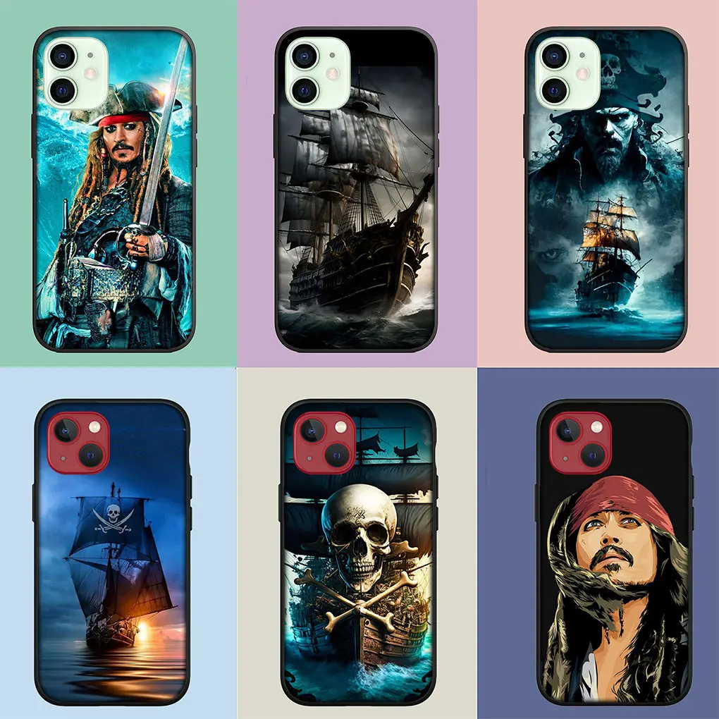 Soft Cover for Apple iPhone 15 14 Plus 13 12 Mini Pro Max XR + 13Pro 14+ 15+ Phone Case Pirates of the Caribbean Jack Sparrow