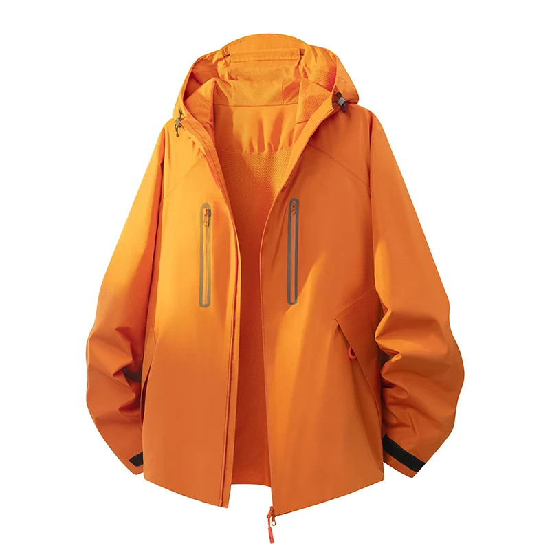 

High Quality Outdoor Men Hiking Jackets Windproof Hooded Male Clothes Casual Solid Color Comfortable Outerwear Fashion All-match