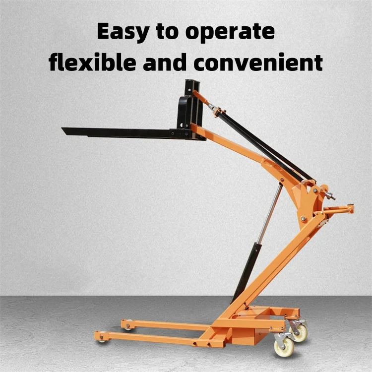 Hochwertiger 500 kg-700 kg elektrischer tragbarer Gabelstapler mit Selbsthebefunktion, kleiner Gabelstapler, tragbarer Stapelkran