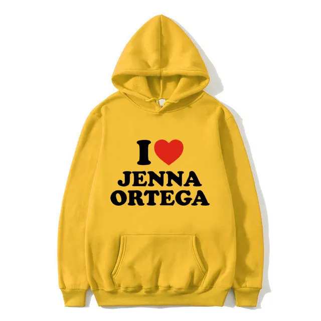 I Love Jenna Ortega Graphic Print Hoodie Men\'s Hip Hop Hooded Sweatshirt Men Women Fashion Casual Oversized Eu Size Hoodies Male