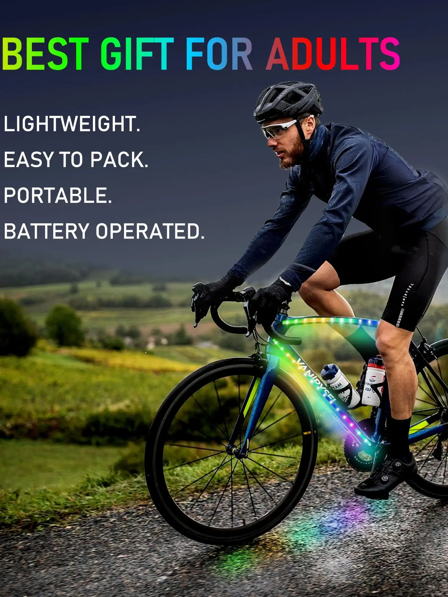 AliExpress NONE Bicycle RGB strip lights are suitable for night riding, camping riding, and outdoor cycling. Night riding is both fun and safe