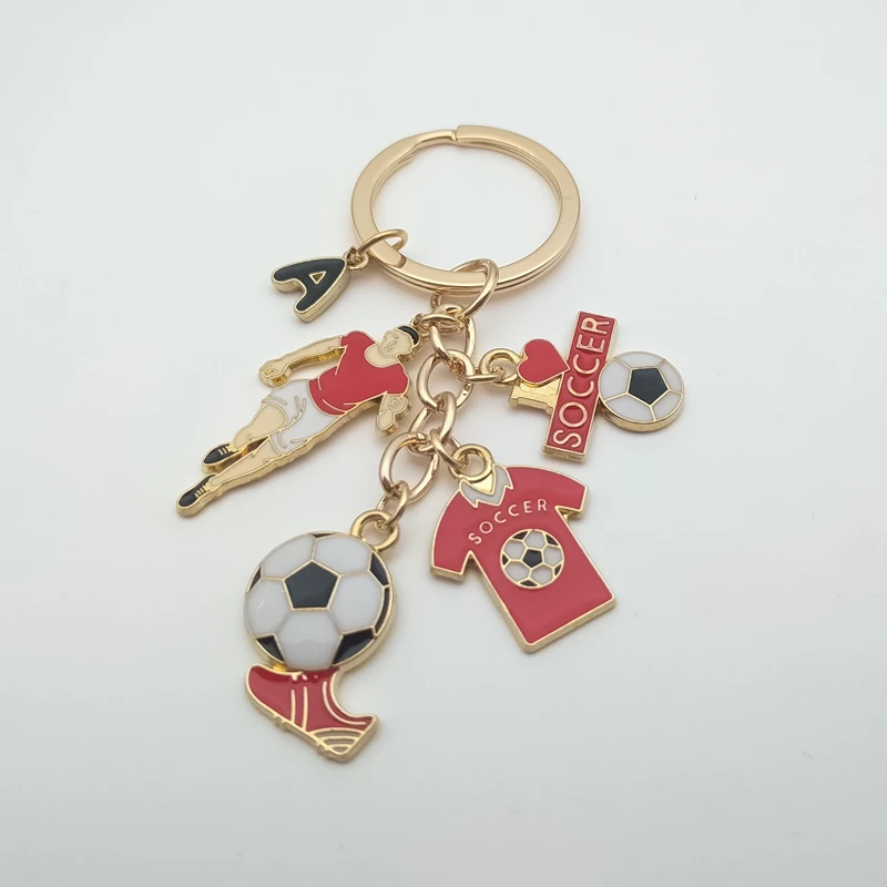 Fashion Football Keychain Enamel Keychain Men Gift Keychain Football Boots and Football Car Keyring Gift Party Keychain Jewelry