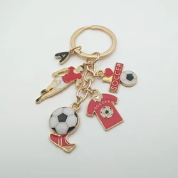 Fashion Football Keychain Enamel Keychain Men Gift Keychain Football Boots and Football Car Keyring Gift Party Keychain Jewelry