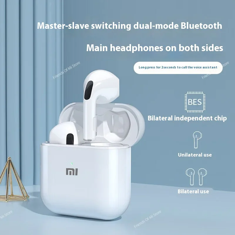 4 قطع من سماعات بلوتوث اللاسلكية Xiaomi، تصميم أنيق، جودة صوت، عمر بطارية طويل، مريح، مناسب للاستماع طوال اليوم