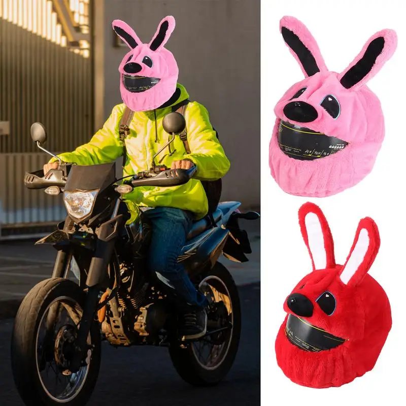 

Motorcycle Helmet Hat Cover Cartoon Protective Plush Cover Sleeve Safety Hat Plush Protection Tool For Motorcycle Riding Cycling