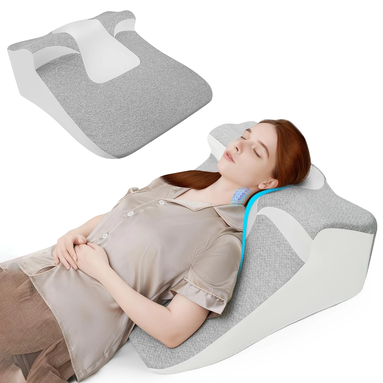 

Подушка-клин для изголовья кровати после операции, при кислотном рефлюксе и болях в спине, для сна, подушка для спины для сидения и чтения в кровати