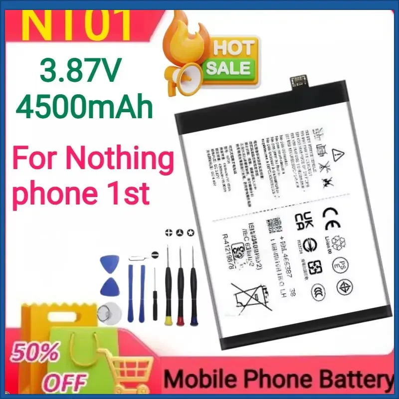 New 3.87V 4500mAh NT01 Replacement Battery for Nothing Phone 1st Generation Mobile Phone Battery+tools