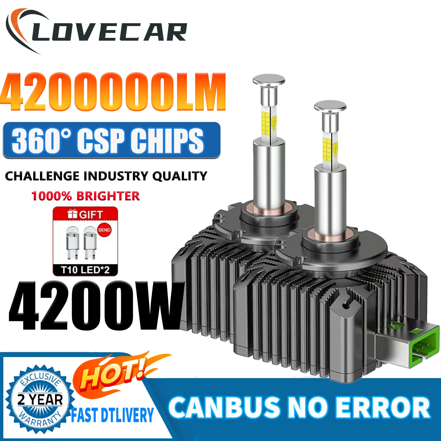 

LOVECAR LED 360 4200W 6000K Car Headlight Bulb Xenon Bulb HID 1:1 Plug&Play Car Lamp Auto Lights D1S D3S D5S D8S 6500K LED Lamp