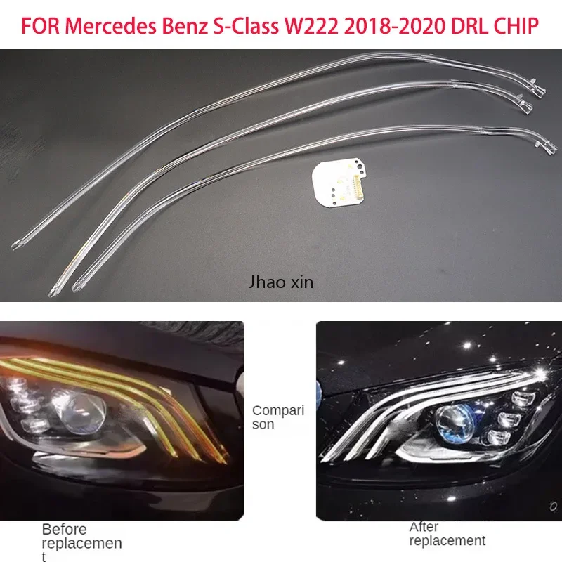 Car Headlights DRL Light Strips Angel Eyes Chip Ballast Module Illumination Repair Part FOR Mercedes Benz S-Class W222 2018-2020