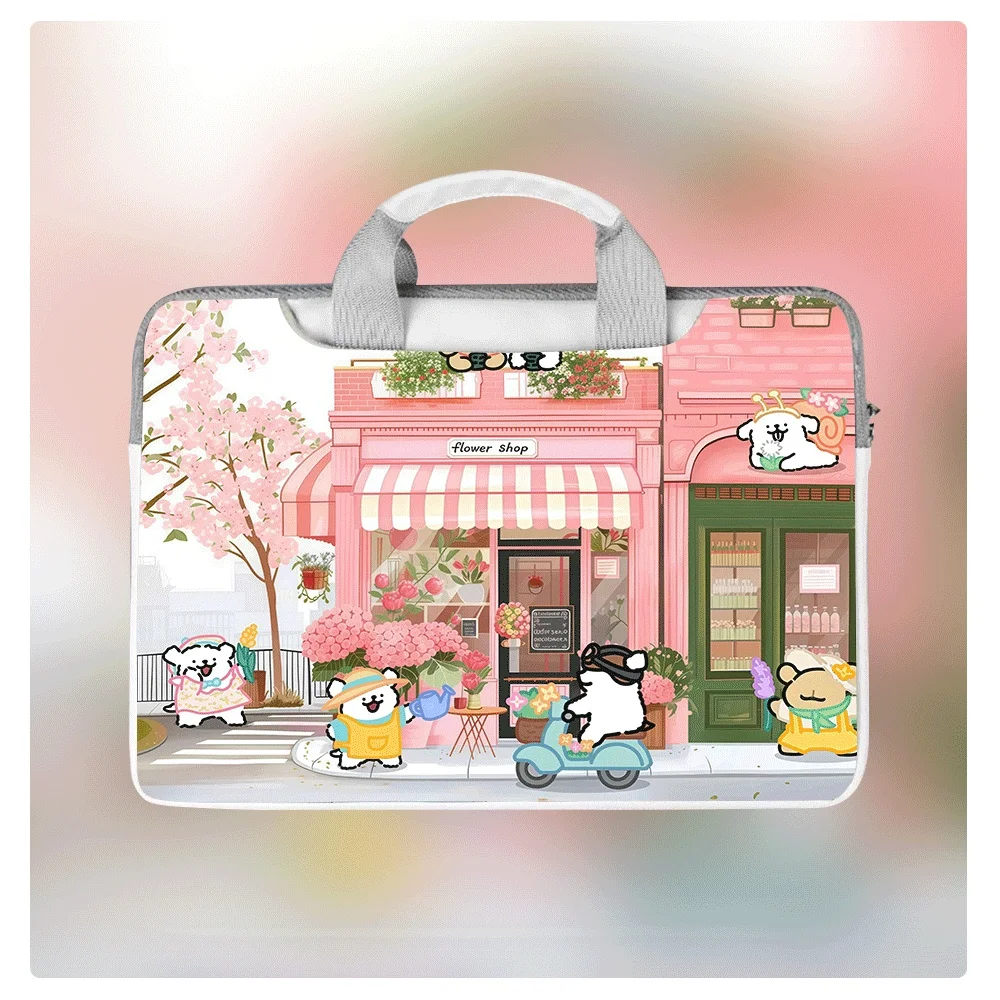 

Настраиваемая сумка для ноутбука с мультяшным рисунком собаки, легкая вместительная сумка через плечо, водонепроницаемый ударопрочный чехол для ноутбука 12-16 дюймов