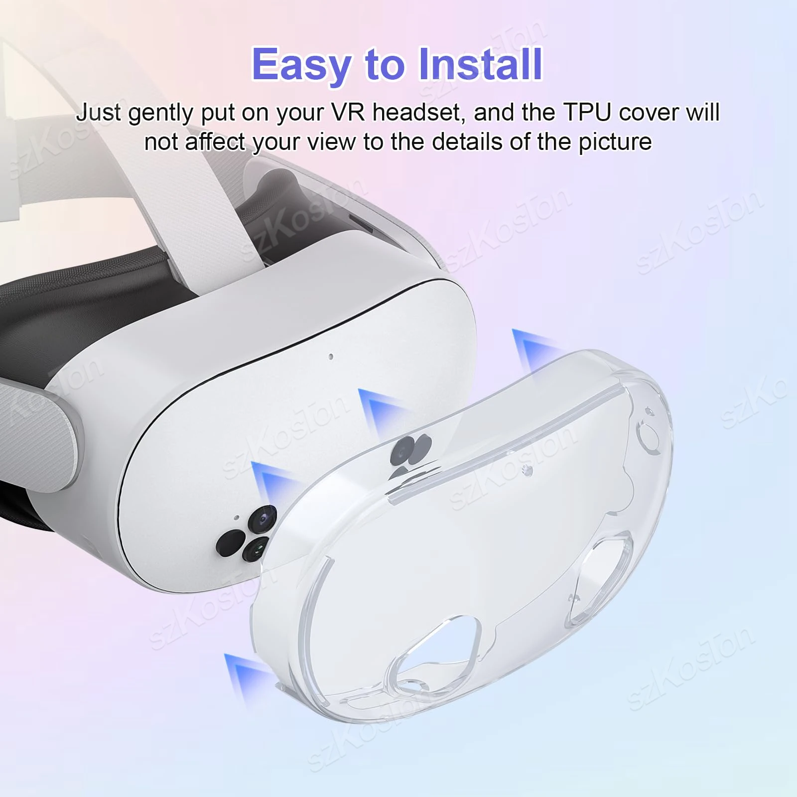 مجموعة غطاء حماية لـ Meta Quest 3S حافظة شفافة من مادة TPU وغطاء عصا التحكم لملحقات Meta Quest 3S