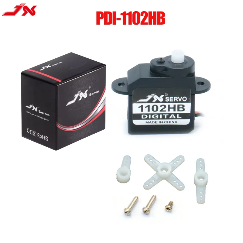 

JX Servo PDI-1102HB Fixed Wing Servo 2.1g Plastic Gear Digital Coreless Mini Servo for 3D Aerial Maneuvers in Planes Helicopters