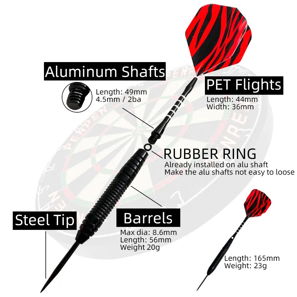 WEDARTER 22G硬質鋼針ダーツトレーニング一体型耐落下プロフェッショナルフライングスタンダードセットストレートチューブフライングスタ