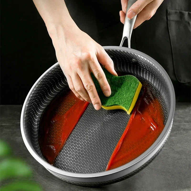 General Frying Honeycomb Non Fried Steak Steel Purpose Pan Stainless Induction Quality Wok 316/304 High Cooker Stick