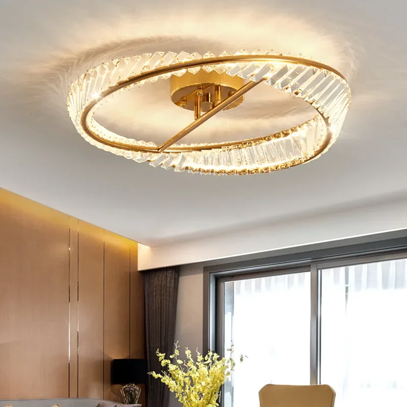 Lámparas de araña de techo de lujo para dormitorio, lámparas Led de cristal modernas para sala de estar, accesorios de iluminación interior de