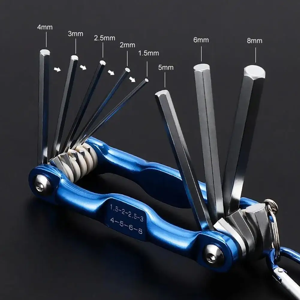 8 In 1 Folding Allen Wrench Set Metric Allen Key Set Tool Or Folding Tamper Proof Torx Key Set Portable Wrench Kit