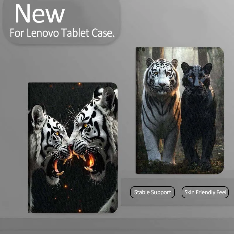 

Cool White Tiger Flame For Xiaoxin Lenovo Tab Pad K11 K10 M10 P11 3rd Plus Pro Legion Y700 Y900 Gen4 2 Tablet Case Gift