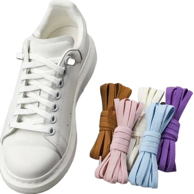 

Плоские шнурки без завязок, серебряные металлические пряжки, эластичные шнурки для кроссовок, аксессуары для шнурков с резинкой для детей и взрослых