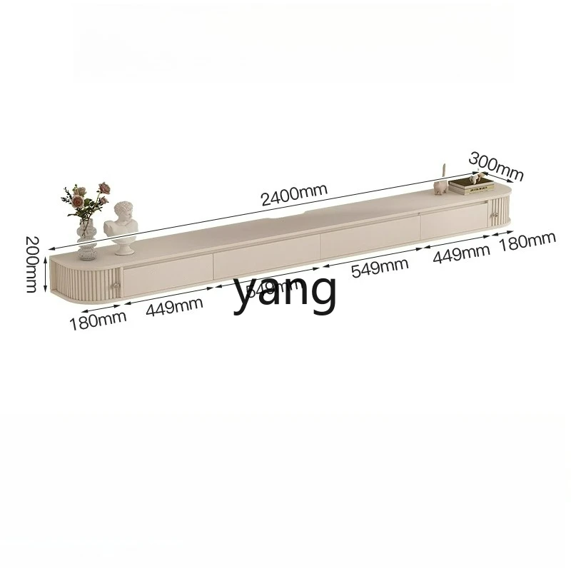 

LTT Cream Style Hanging TV Background Wall Living Room Home Floating TV Cabinet