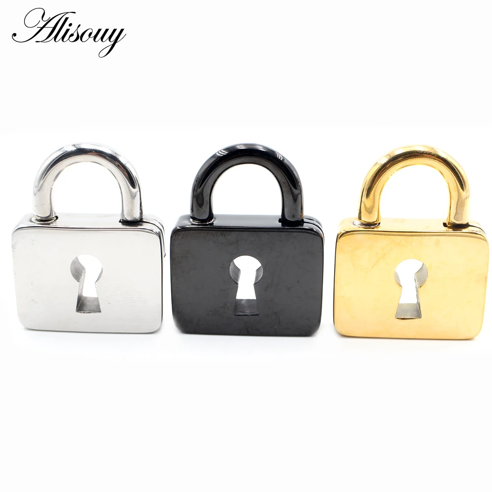 Alisouy 1PC Square Lock Key Stainless Steel Hole Piercing Ear Weight Heavy Expander Stretcher Plugs Gauges Earrings Body Jewelry