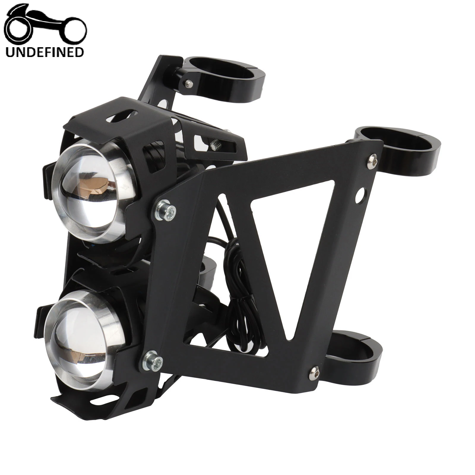 Head Lights U5 LED Spotlights Auxiliary Lightings w/55mm-58mm Fork Clamp Bracket for Motorcycle Scooter Street Bike Universal