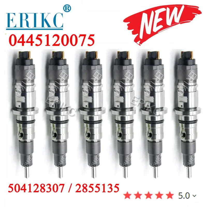 6PCS 0445120075 Diesel Injector 0 445 120 075 CR Fuel Injector Nozzle Assy 0445 120 075 for 0986435530 504128307 2855135