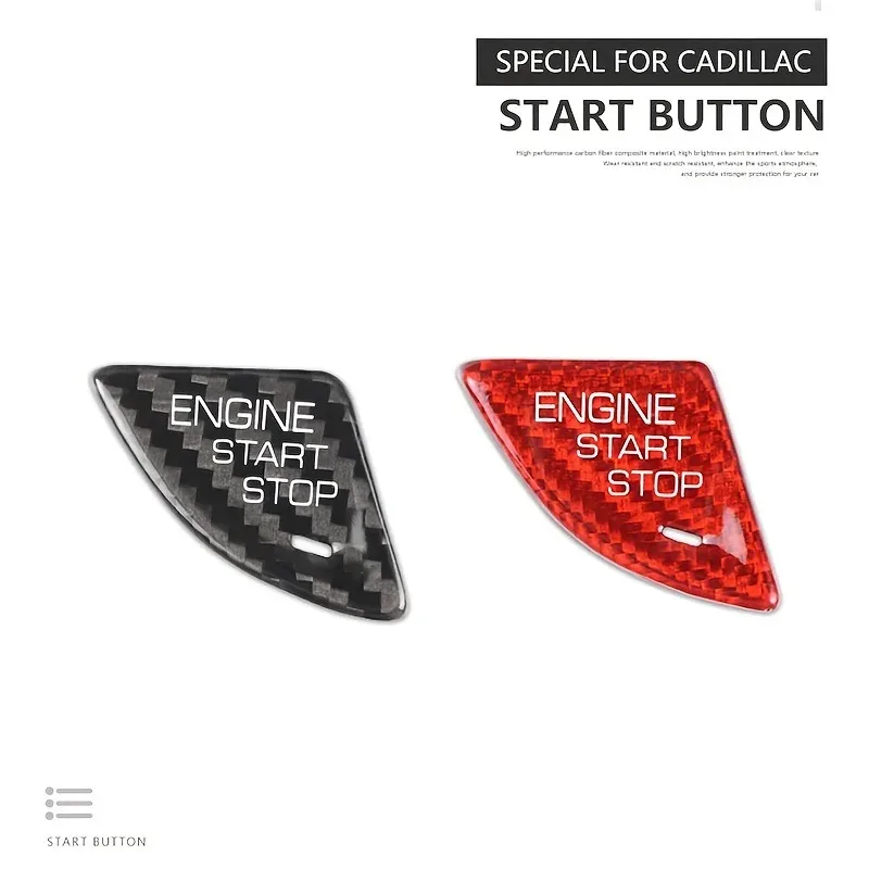 

Start Stop Button Cover Sticker For Cadillac Series ATS And ATS-L Interior Decoration Car Engine real Carbon Fiber