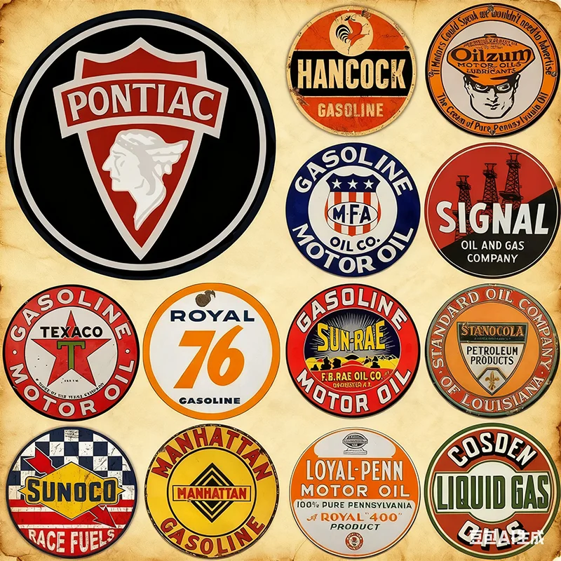 Persönlichkeit Motor Öl runden Aufkleber Wasserdicht Retro Vinyl Aufkleber für Garage Gas Öl Station Auto Auto Zubehör Dekoration