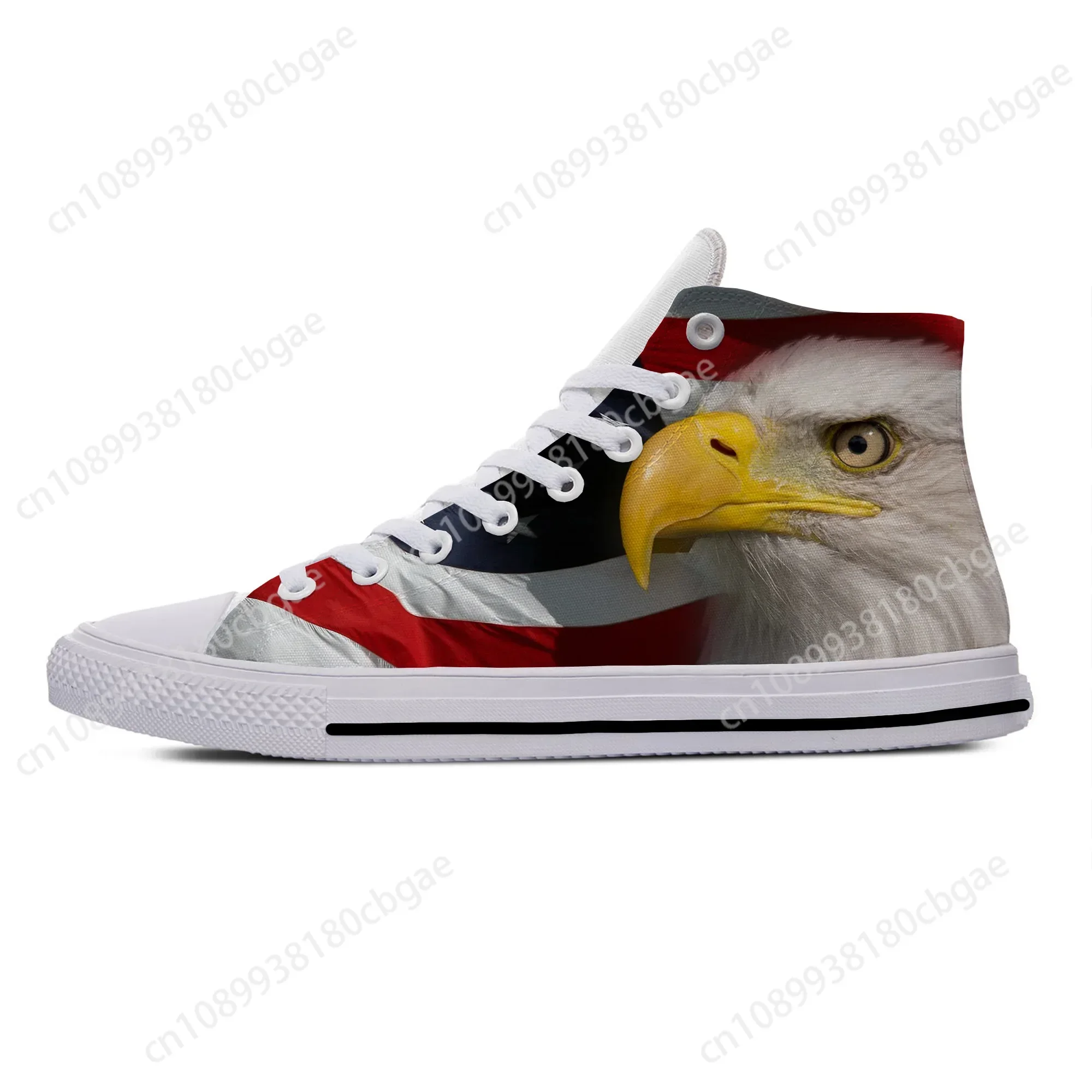 

2022 USA US American America Flag Eagle Patriotic Casual Cloth Shoes High Top Lightweight Breathable 3D Print Men women Sneakers