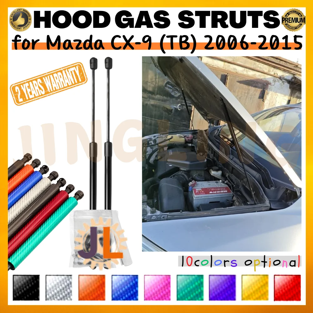 

Qty(2) Hood Struts for Mazda CX-9 (TB) 2006-2015 Front Bonnet Modify Lift Supports Dampers Gas Springs Shock Absorbers