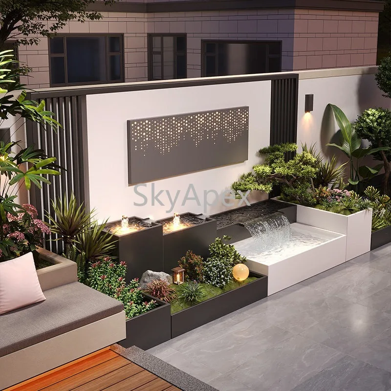 جدار ستارة مائية للحديقة من الفولاذ المقاوم للصدأ - شاشة شلال متينة مقاومة للصدأ لإعادة تدويرها لمناظر الطبيعية في الفيلا وبركة الأسماك