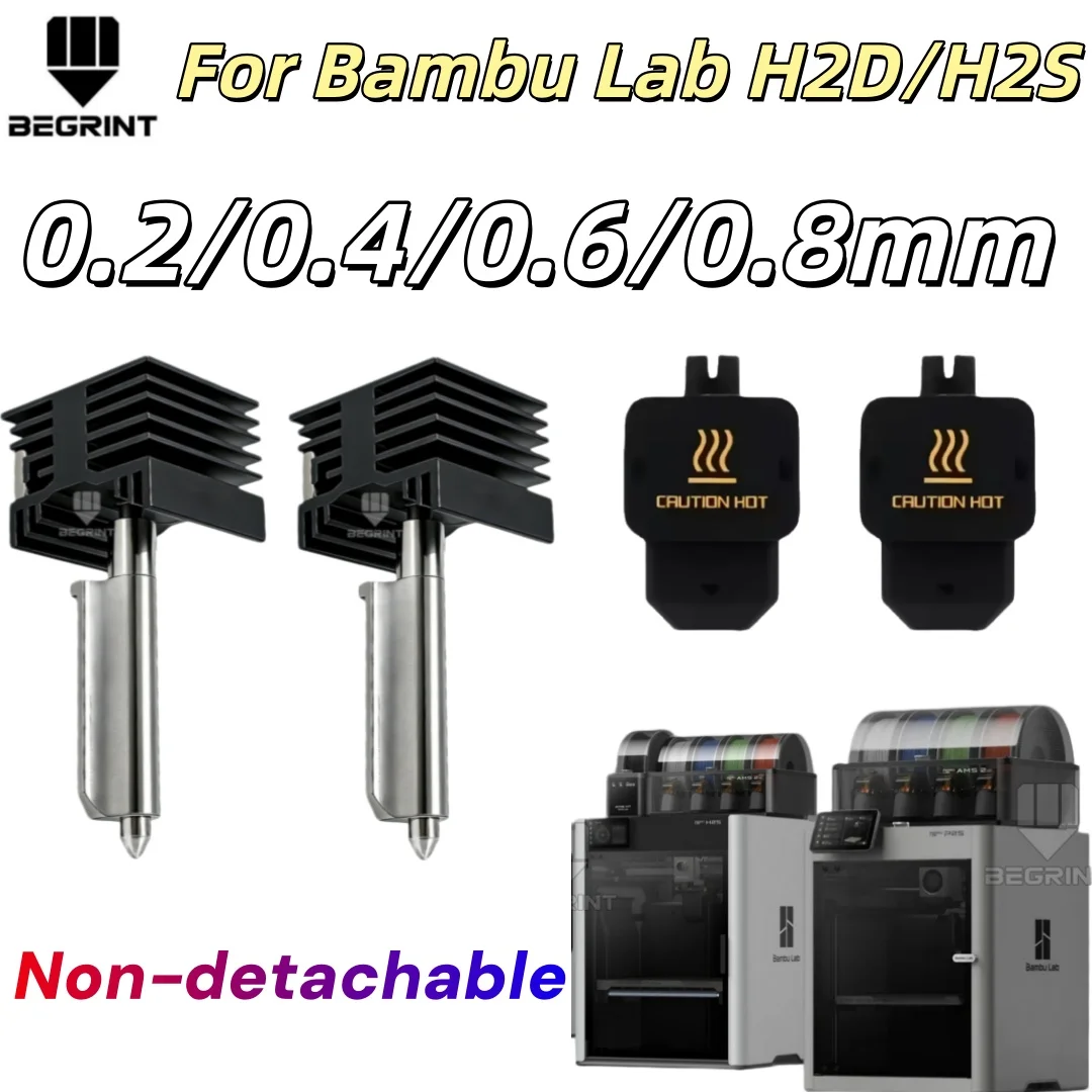 

Комплект модернизированного интегрированного хотэнда Bambu Lab H2D/H2S с соплами 0.20.4/0.6/0.8 мм, магнитным быстрым креплением, запчасти для 3D-принтеров