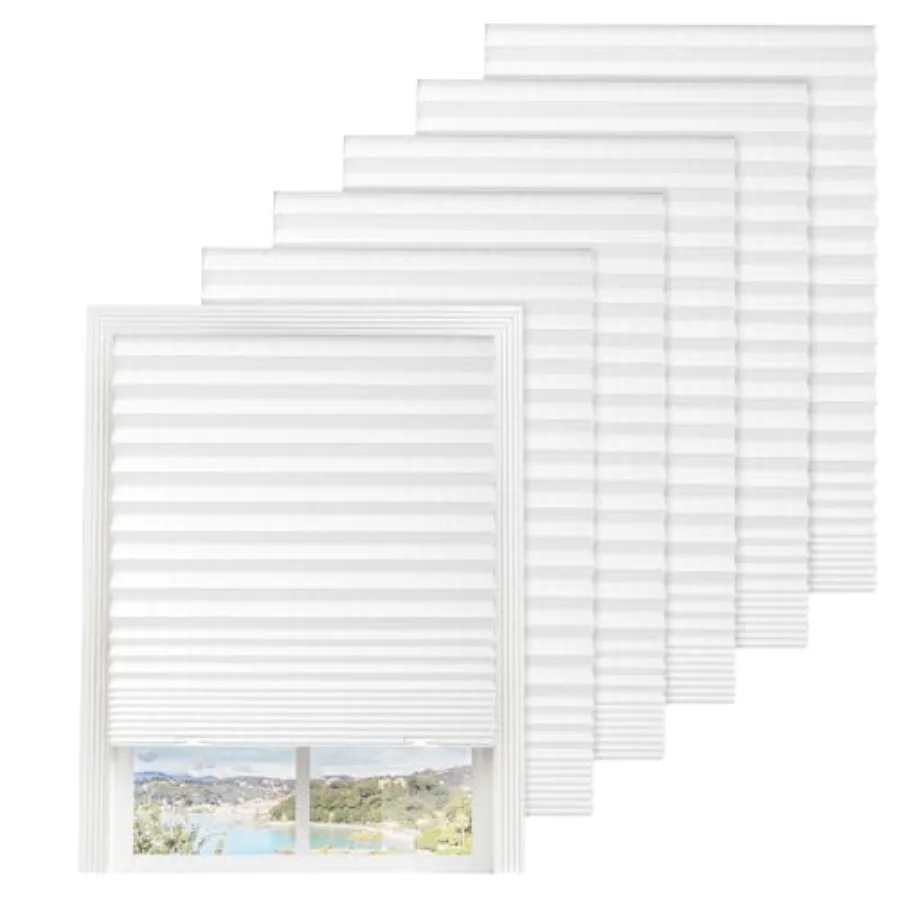 6 عبوات من ستائر التعتيم المطوية، ستائر مؤقتة للنوافذ الداخلية، غطاء ورقي لترشيح الضوء، سهل القطع والتثبيت 36 وات × #1