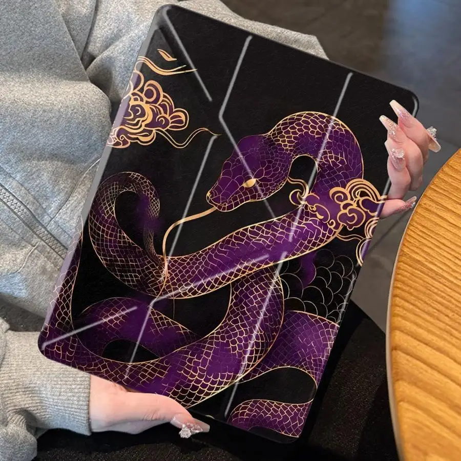 Capa Protetora para Tablet iPad Pro 2025 Air 4 5 M3 M2 1 2 M4 11 polegadas Mini 6 7 Pro 11ª 10ª 9ª 8ª 7ª 12.9 polegadas Flor de Ameixa