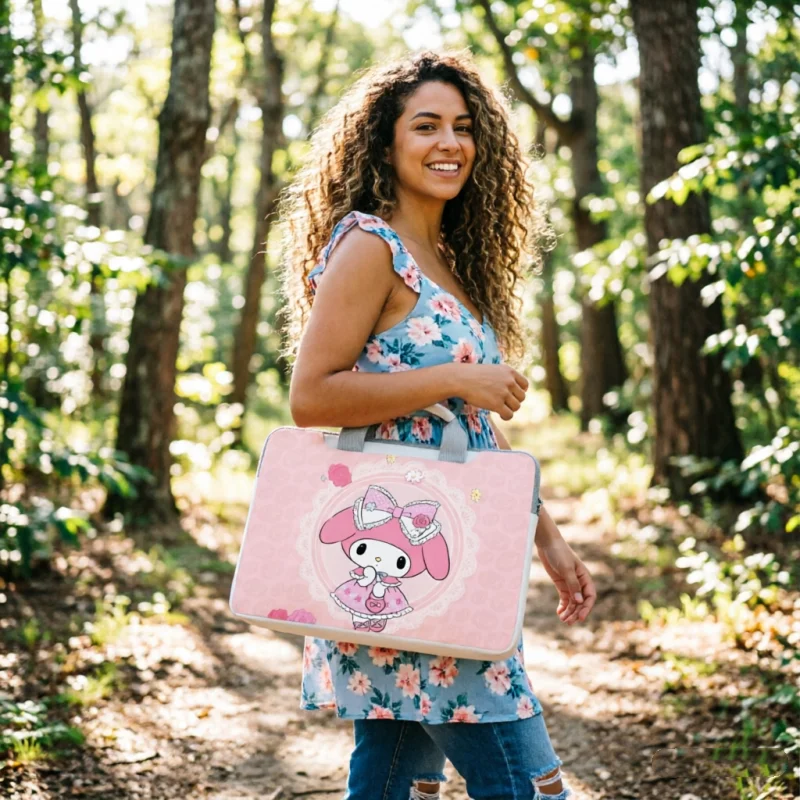 

Сумка для ноутбука My Melody Hello Kitty Kuromi, сумка через плечо, портфель, сумка для хранения для Macbook Air Pro 12, 13, 13.3, 14, 15, 16 дюймов, подарок