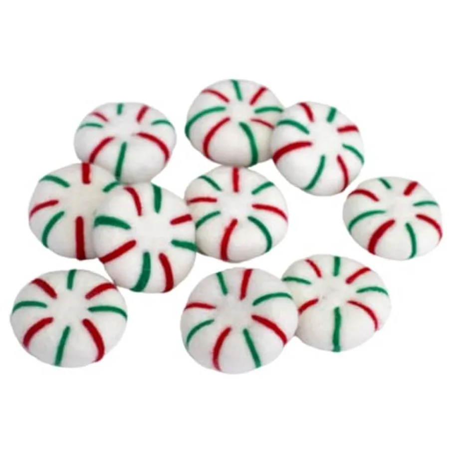 

Wool Felt Peppermint Shapes, 1.75" Tall, Red and Green Handmade Felted Christmas Decor, Set of 3, 5 or 10, Holiday Bowl Filler,