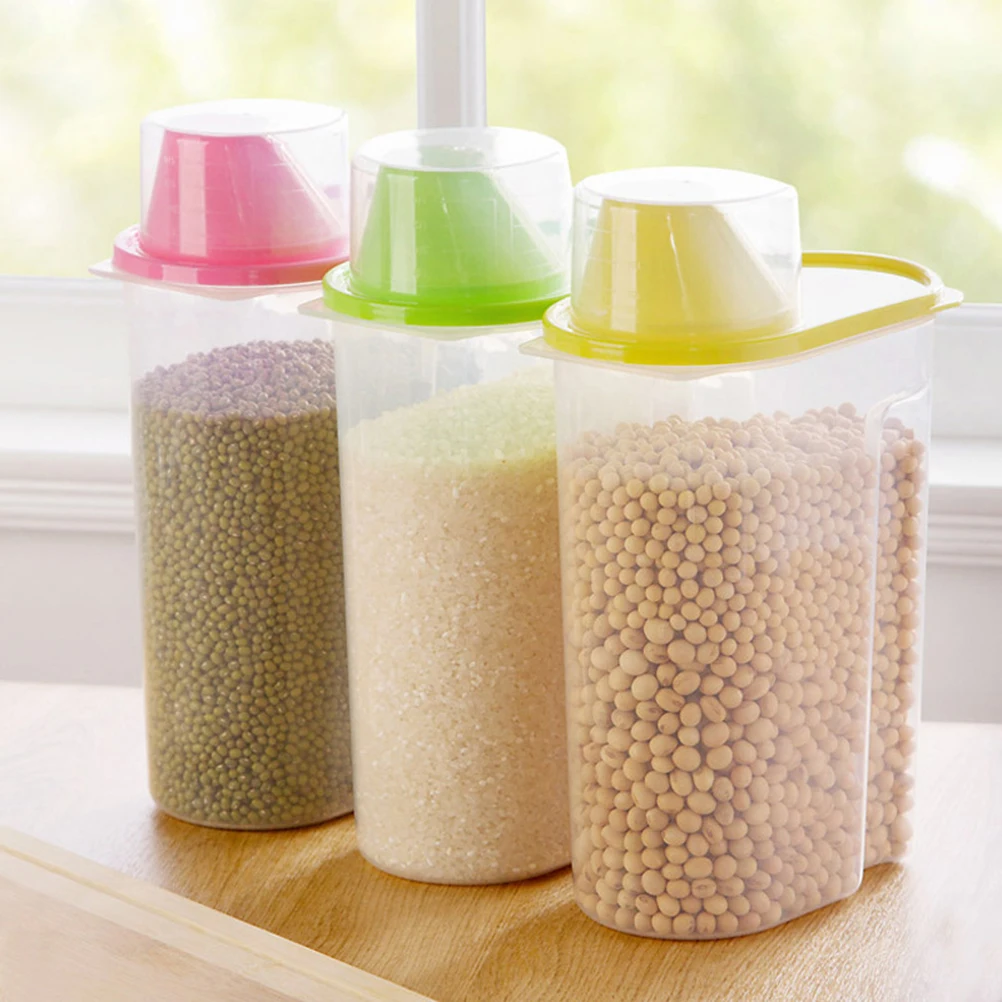 

Food Storage Tank Containers for Airtight with Lids Bin Cereal Dispenser Pour Spout Pantry Storage-cereal