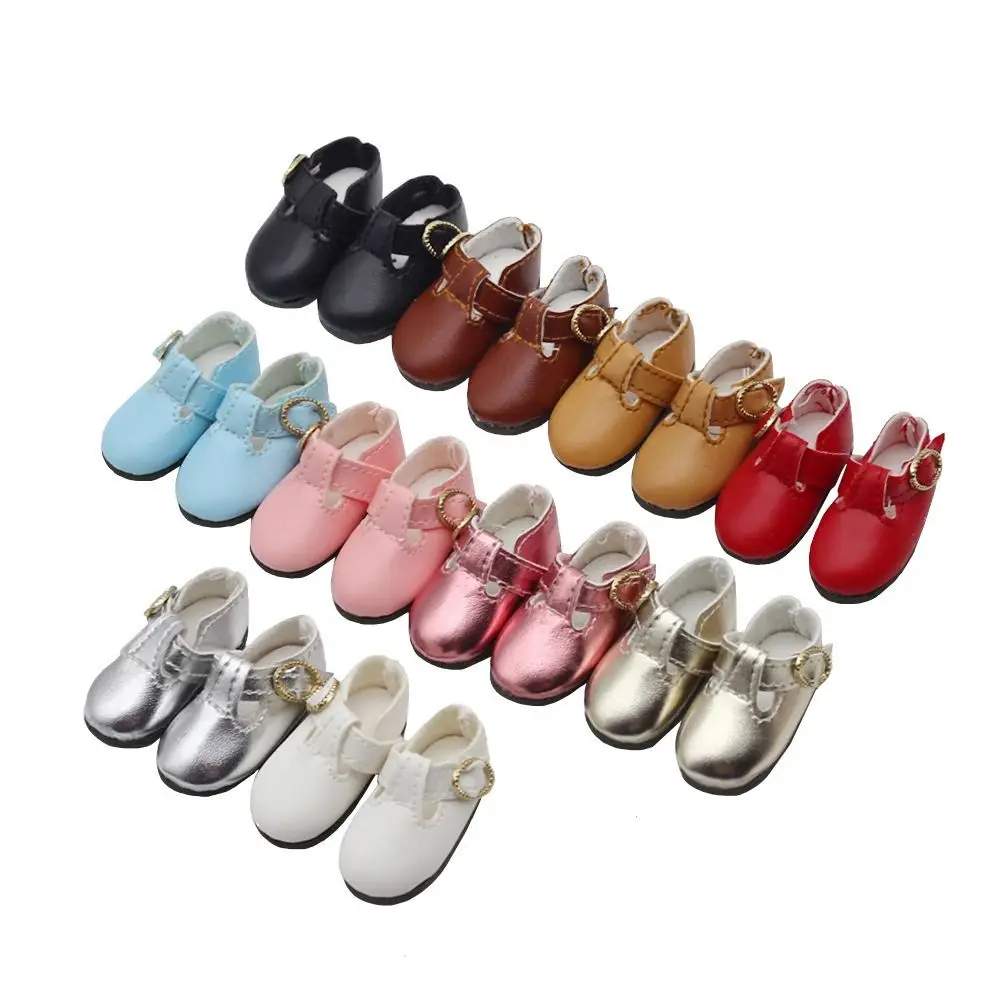 PU Leather 4.6cm Colorful Shiny Sneakers Lightweight 1 Pair Doll PU Leather Shoes Cute Mini Leather Boots Kids Gifts