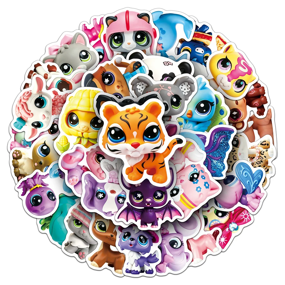 10/30/50 Stück Niedliche Littlest Pet Shop Cartoon-Aufkleber, Wasserdicht, für DIY-Gepäck, Laptop, Handy, Skateboard, Kawaii-Aufkleber, Spielzeug