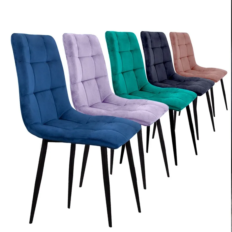 Velvet Nordic light luxury dining chair, hotel conference negotiation soft bag chair