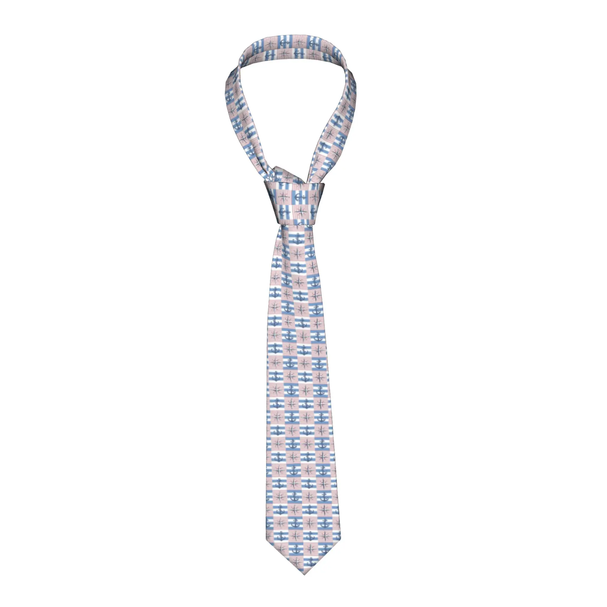 

Модный галстук с морским якорем и компасом для приключений, в стиле капитана-моряка, для свадьбы, персонализированный мужской галстук