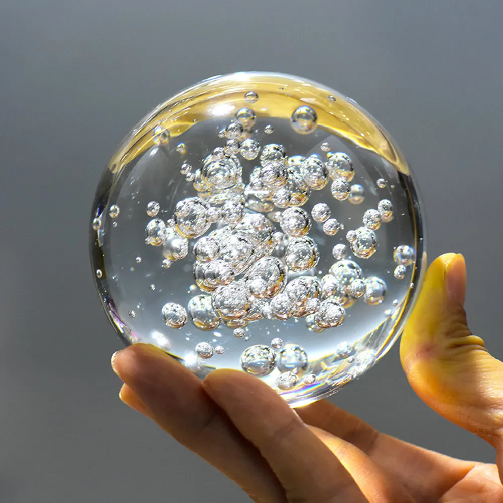 1Pcs Crystal Ball Ornament Glass Ball Decor for Home Bar Shop Desktop Car Showcase Office Rockery Decoration Artistic Gift 8Cm