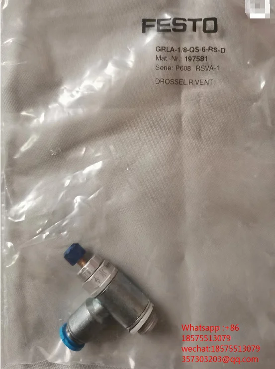 FESTO GRLA-1/4-QS-6-RS-D 534338 GRLA-1/8-QS-6-RS-D 197581 Throttle Valve