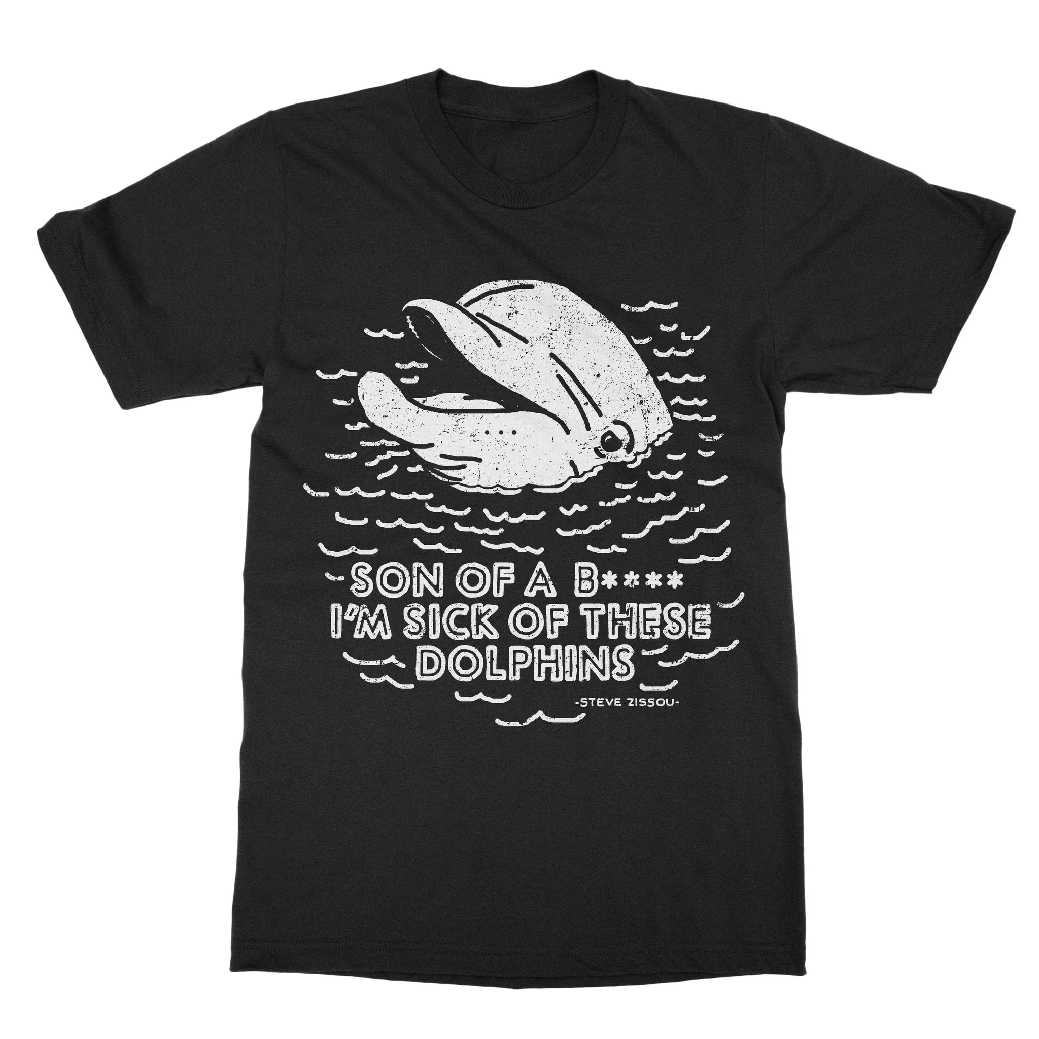Estoy enfermo de estos delfines. Camiseta acuática de vida divertida. Camisetas casuales de manga corta 100% algodón talla superior suelta S-3XL