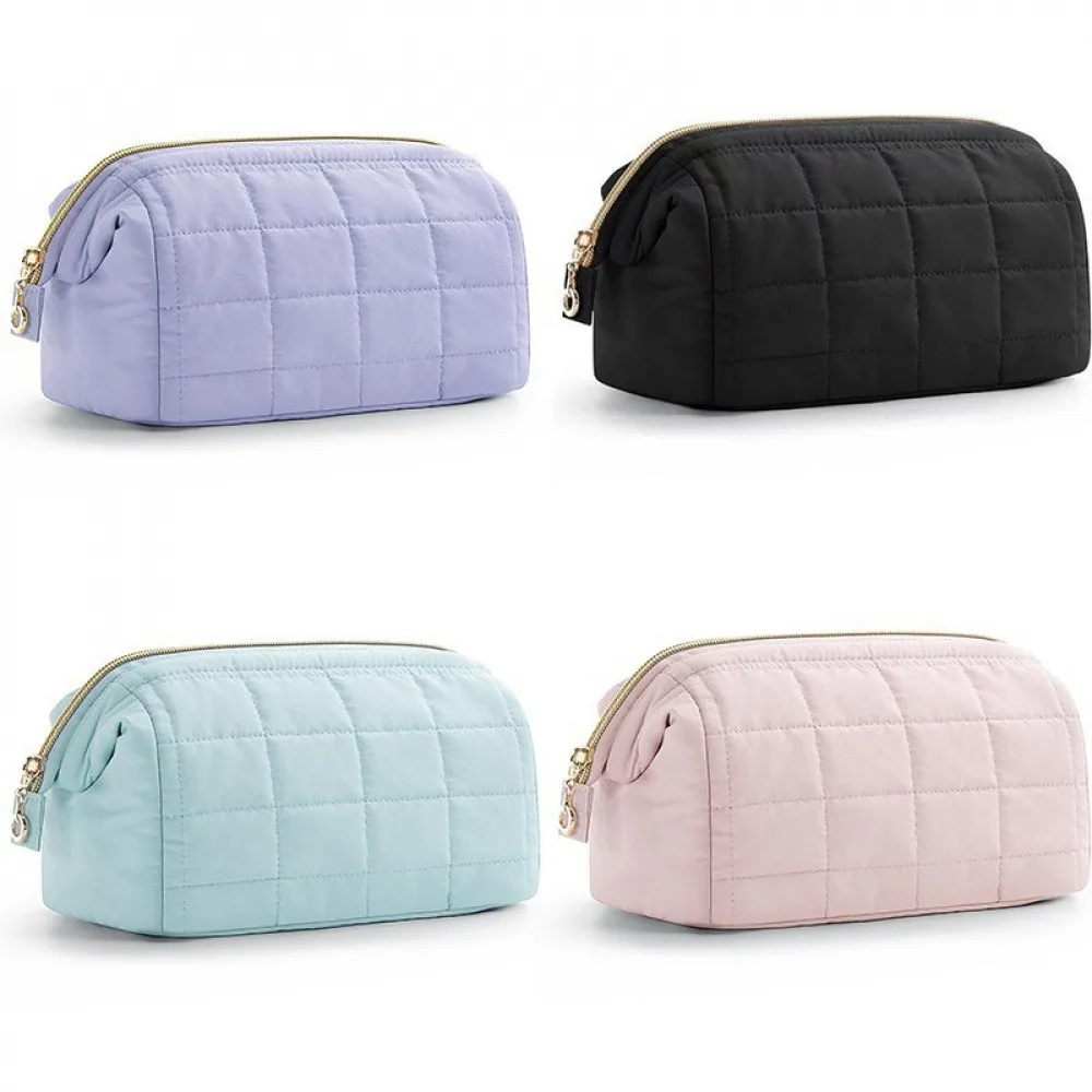 Large-capacity portable travel storage waterproof toiletry bag cloud bag quilted down silk cotton makeup bag