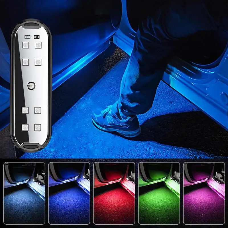 Ambient Lighting Car USB Rechargeable Car Door Light Welcome Courtesy Light Car Atmosphere Warning Lamps Colorful Flashing Light