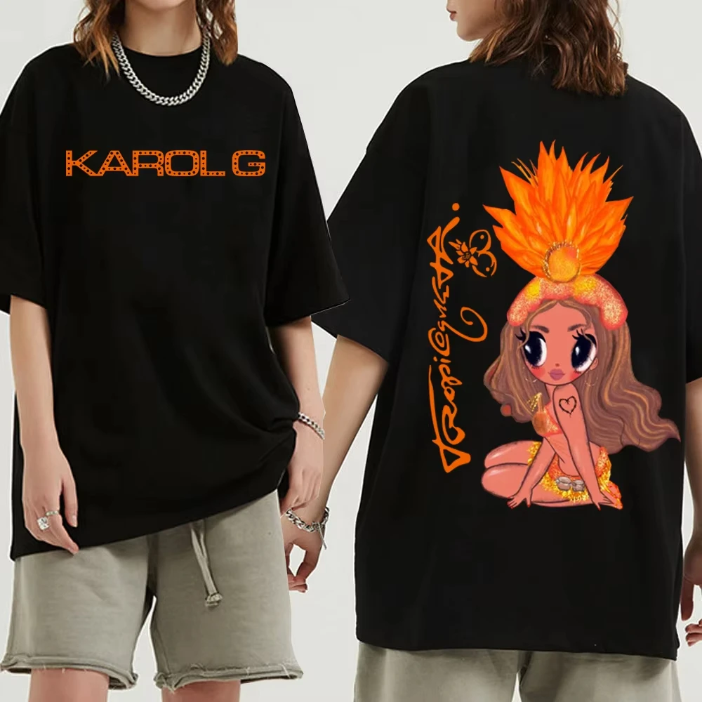 Karol G TROPICOQUETA Summer 2025 Women Cotton Printed T-shirt Harajuku O-neck Casual Shirt Gift Men Tshirt