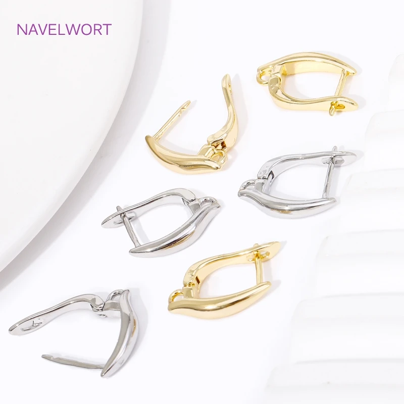 18K Gold Plated Smooth Earring Hook Clasps Brass Metal Ear Wire Hooks,Jewelry Making Supplies DIY Earring Making Accessories