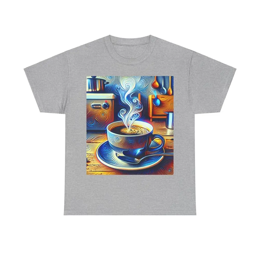 Steaming Cup Of Coffee Anime Graphic T-shirts For Men Clothing Women Tees Y2K Tops Unisex Summer Short Sleeve