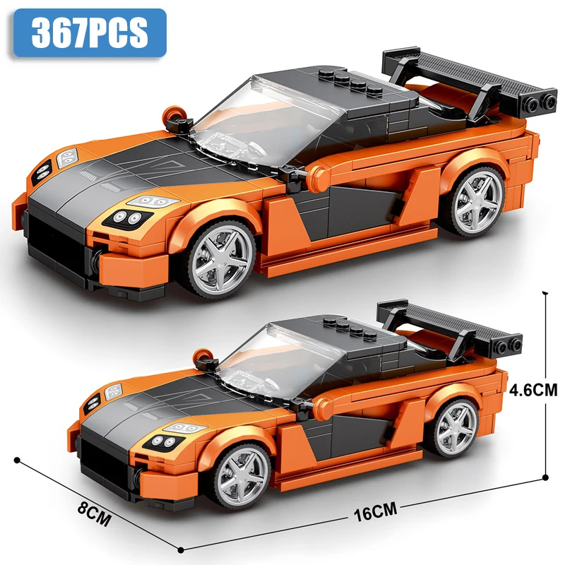 2024 New Speed Champion Sports Car Building Blocks City Technique Car MOC RX7 250GT Racing Vehicle Bricks Toys For Children Gift